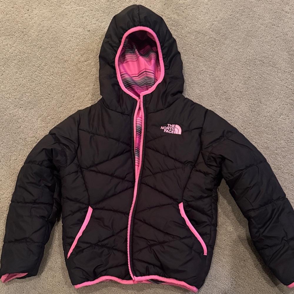 The North Face Black Jacket with Pink Trim